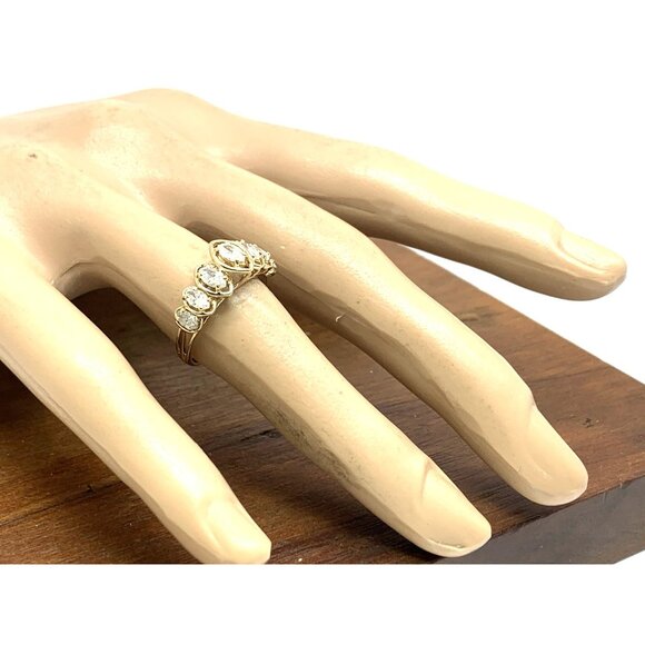 Women's Wedding Band 14k Yellow Gold Ring Diamond 0.50ctw Marquise Size 6.5 - Picture 7 of 14